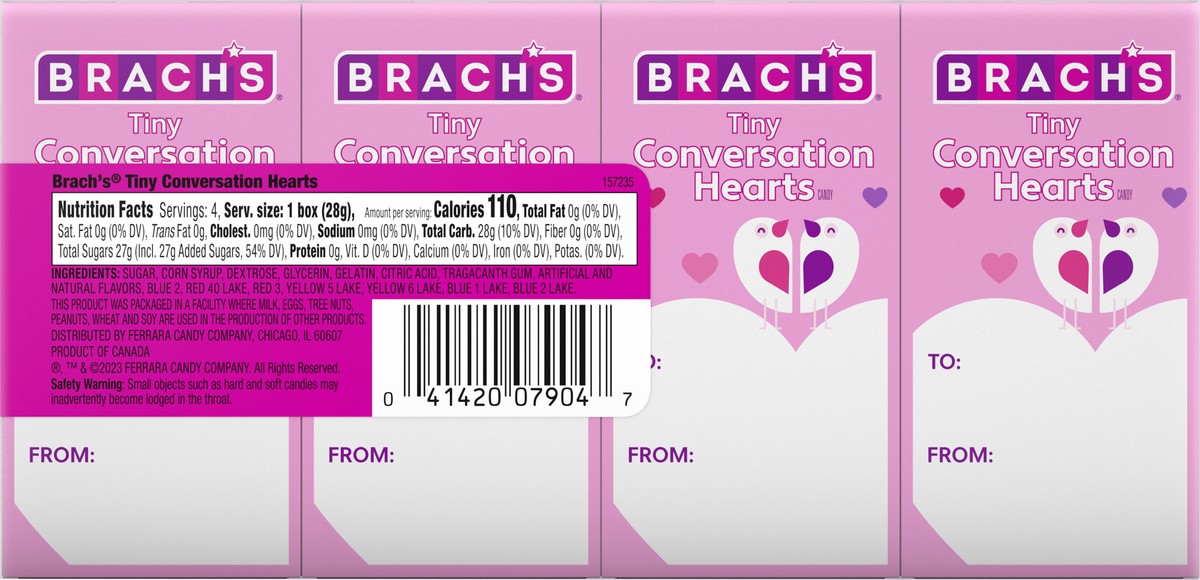 slide 12 of 13, Brach's Tiny Conversation Hearts Candy 4 Pack Value 4 - 1 oz Box, 4 ct