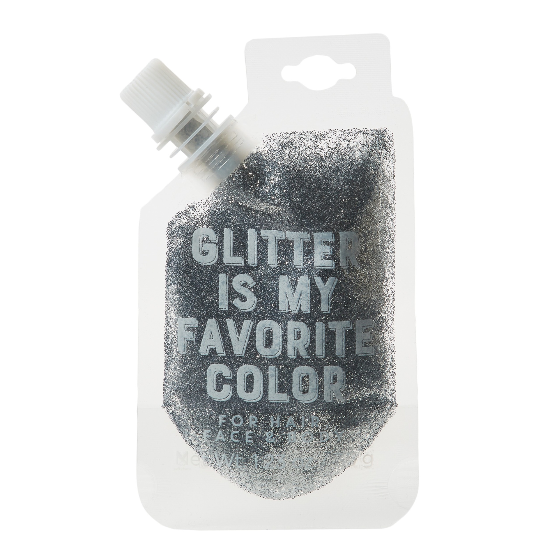 slide 1 of 1, Tri-Coastal Design Glitter Pouch Silver, 1.18 oz