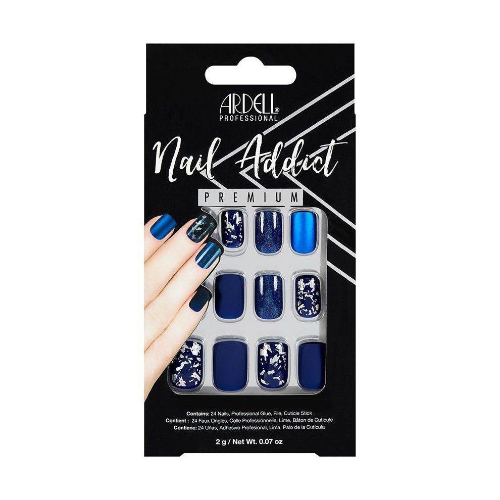 slide 1 of 1, Ardell Nail Addict False Nails Matte Blue, 24 ct