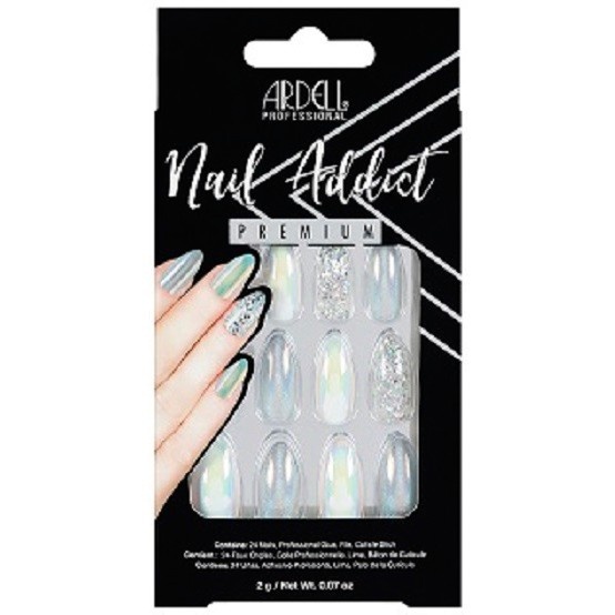 slide 1 of 1, Ardell Nail Addict False Nails Holographic Glitter, 24 ct