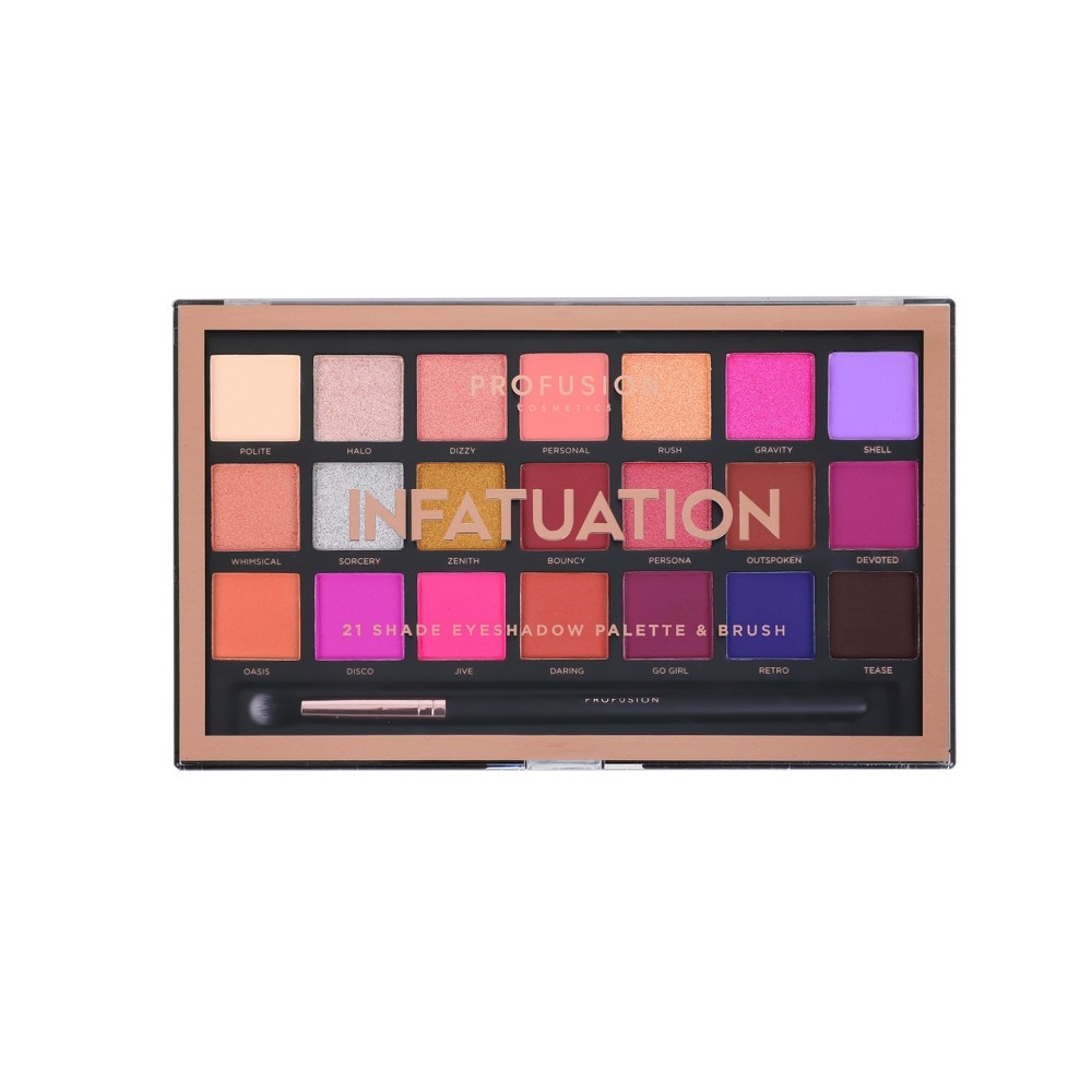 slide 3 of 3, Profusion Cosmetics Infatuation 21 Shade Eyeshadow Palette, 10 oz