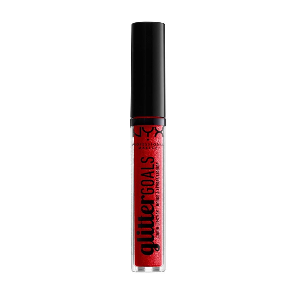 slide 2 of 4, NYX Professional Makeup Glitter Goals Liquid Lipstick Red, 0.1 fl oz