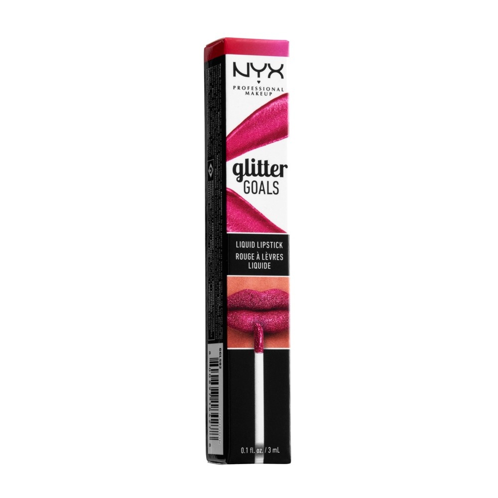 slide 1 of 4, NYX Professional Makeup Glitter Goals Liquid Lipstick Red, 0.1 fl oz