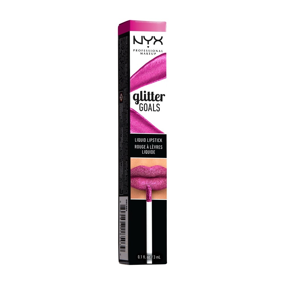 slide 1 of 4, NYX Professional Makeup Glitter Goals Liquid Lipstick Pink, 0.1 fl oz