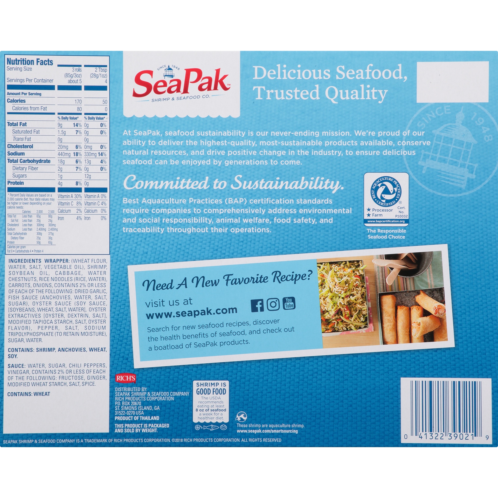 slide 6 of 8, SeaPak Shrimp Spring Rolls 16 ct Box, 