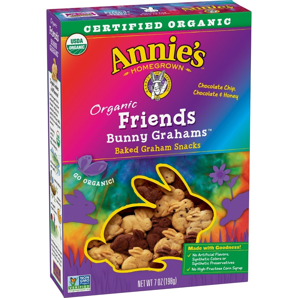slide 3 of 3, Annie's Organic Friends Bunny Grahams Chocolate Chip & Honey Baked Snacks - 7oz, 