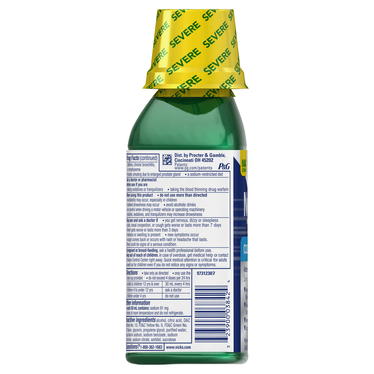 slide 2 of 3, NyQuil Vicks Nyquil Severe Cold Flu Nighttime Relief Liquid, 12 fl oz