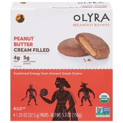 Olyra Peanut Butter Cream Filled Sandwich Breakfast Biscuits