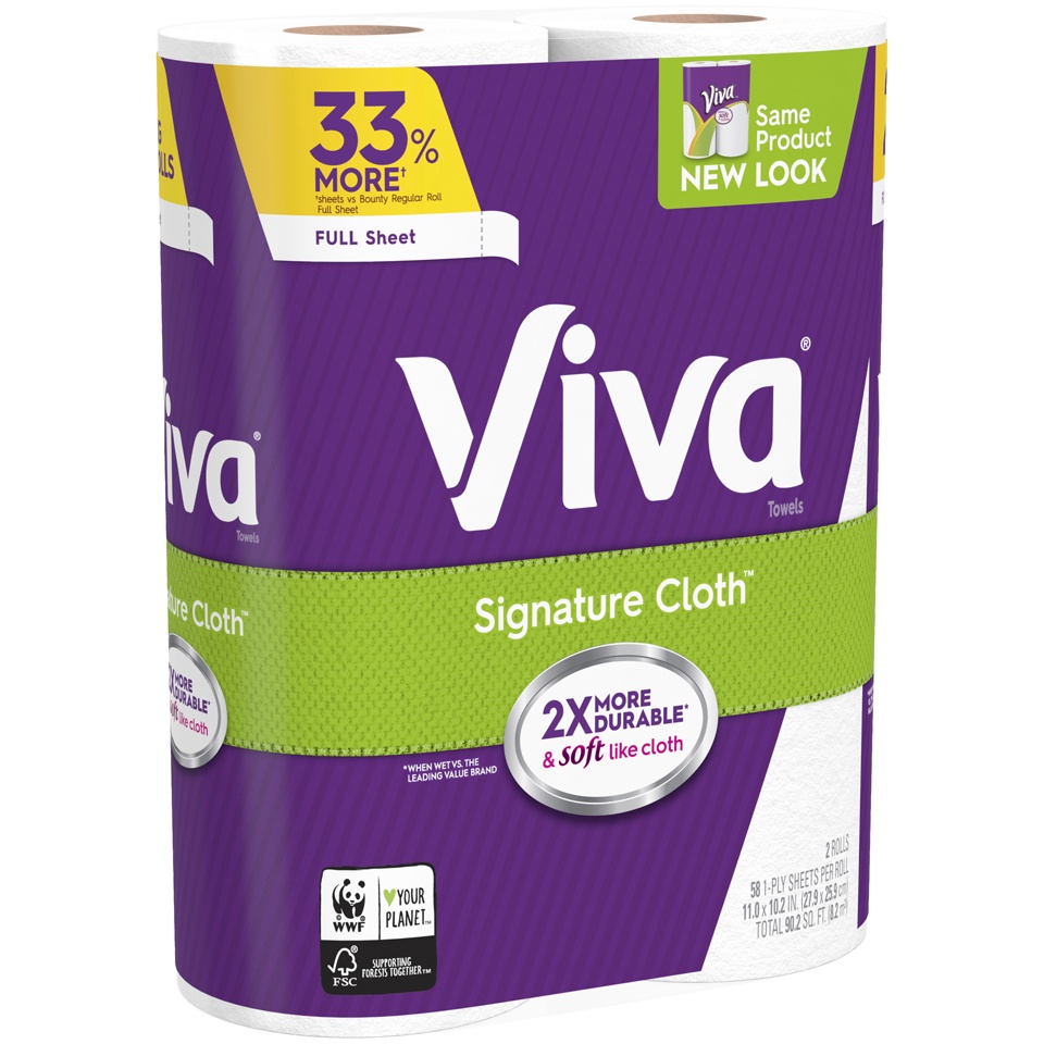 slide 2 of 3, Viva Towels, 1-Ply, 2 ct