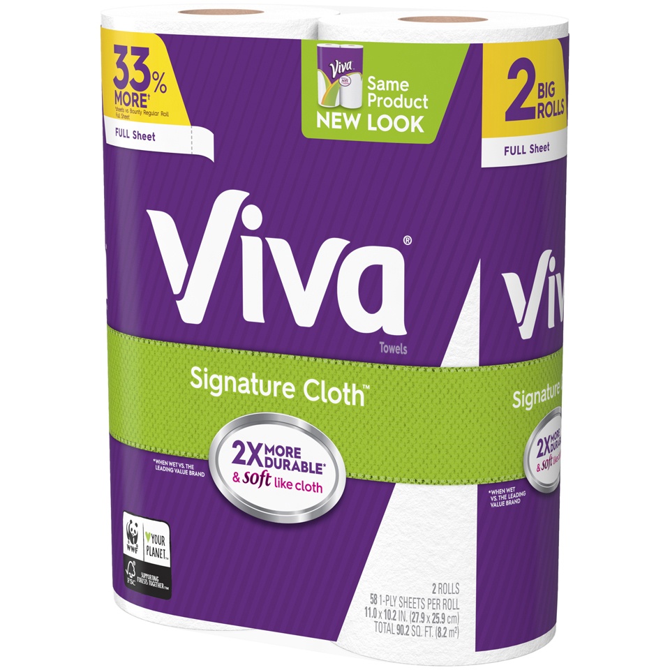 slide 3 of 3, Viva Towels, 1-Ply, 2 ct