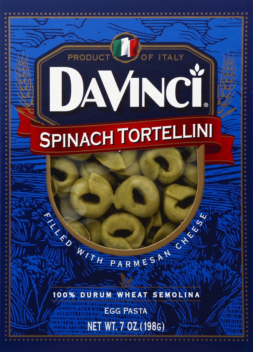 slide 4 of 4, DaVinci Spinach Tortellini Pasta, 7 oz