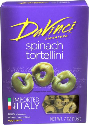 slide 1 of 4, DaVinci Spinach Tortellini Pasta, 7 oz