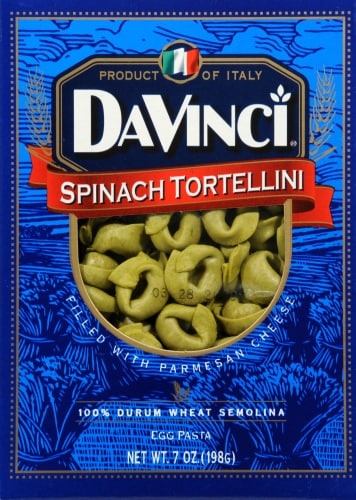 slide 1 of 1, DaVinci Spinach Tortellini Pasta, 7 oz