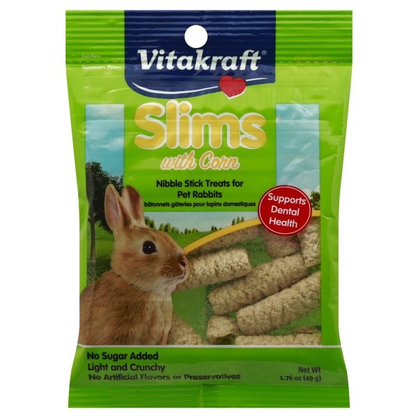 slide 1 of 1, Vitakraft Slims with Corn Rabbit Treats, 8.8 oz