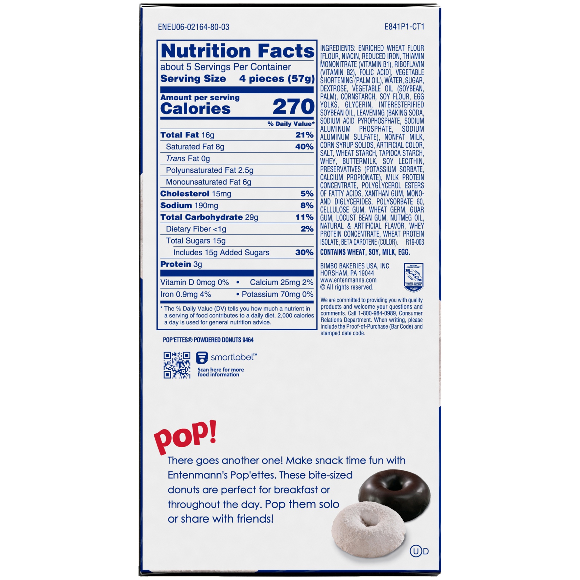 slide 7 of 9, Entenmann's Powdered Popettes 11 Oz, 11 oz