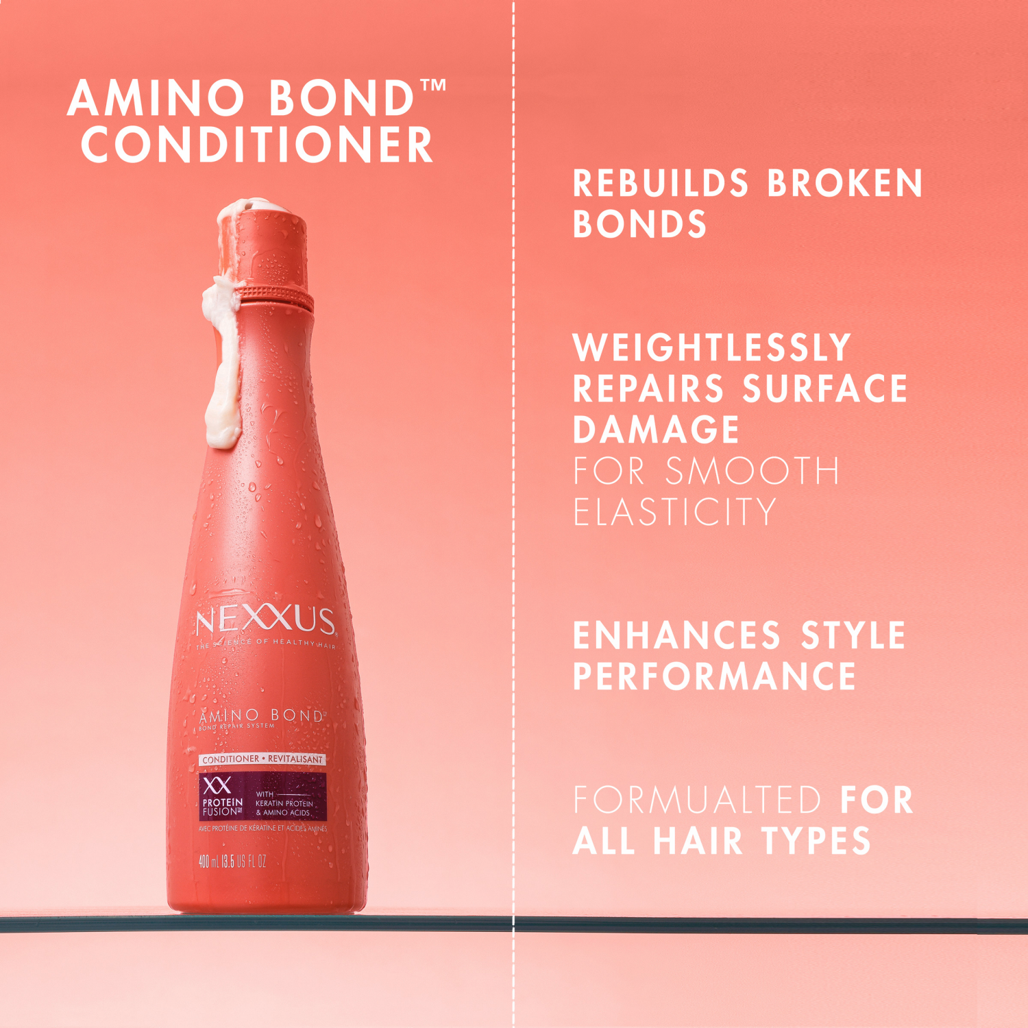 slide 4 of 8, Nexxus Amino Bond Conditioner, 13.5 fl oz