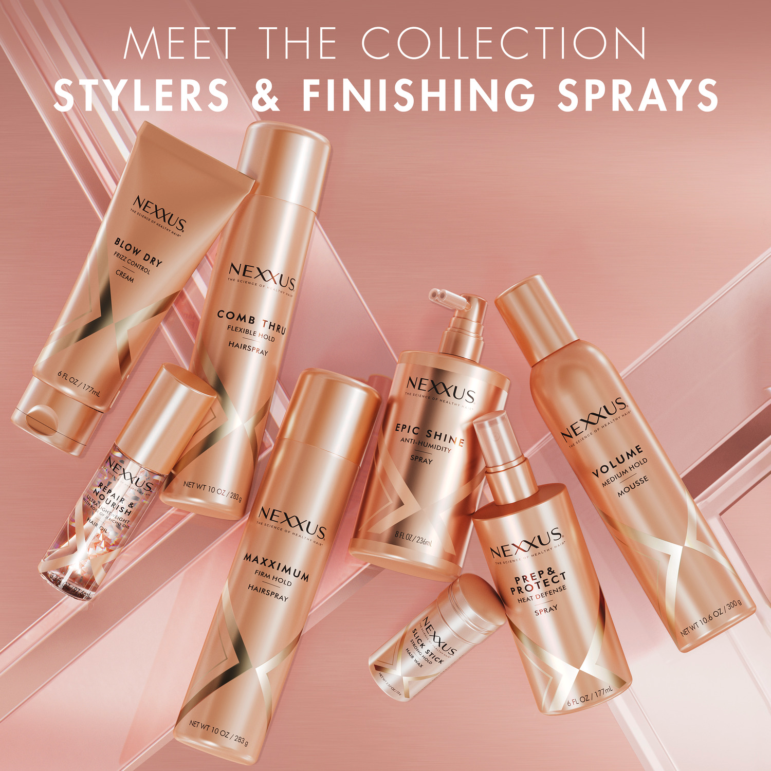 slide 4 of 6, Nexxus Epic Shine Anti-Humidity Hair Styling Spray, 8 oz