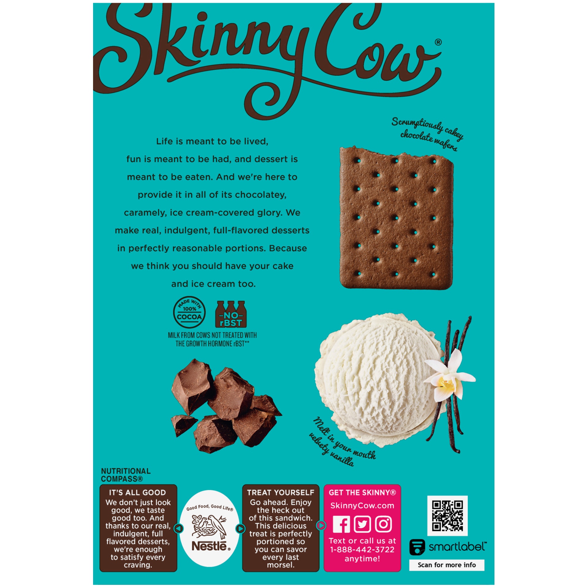 slide 4 of 6, Skinny Cow Skinny Minis Viva Vanilla Snackers Ice cream Sandwiches Snack Size 8 ea, 8 ct