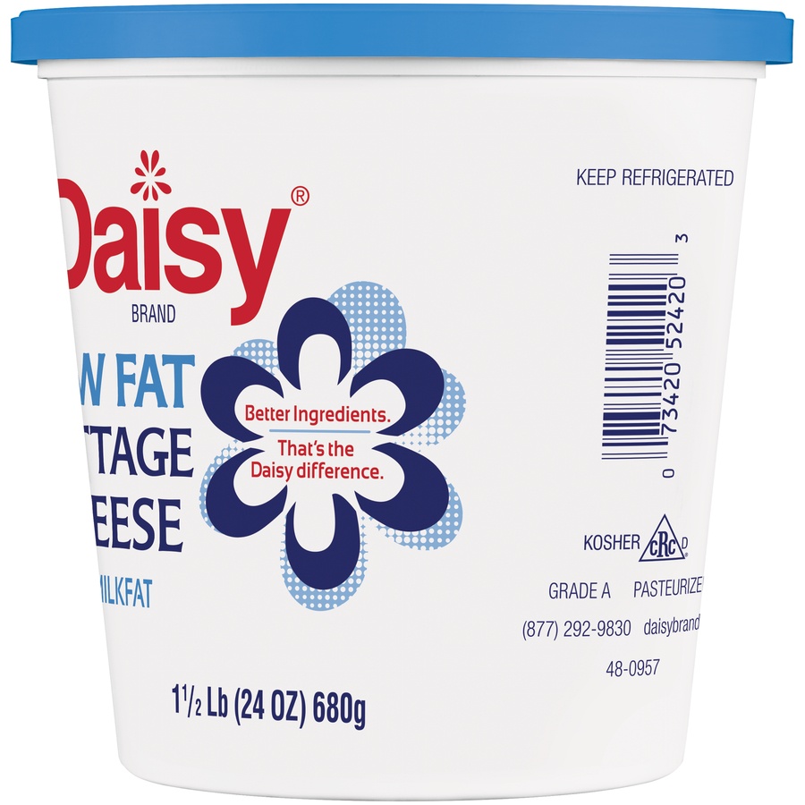 slide 2 of 8, Daisy Pure & Natural 2% Milkfat Small Curd Low Fat Cottage Cheese 24 oz, 24 oz