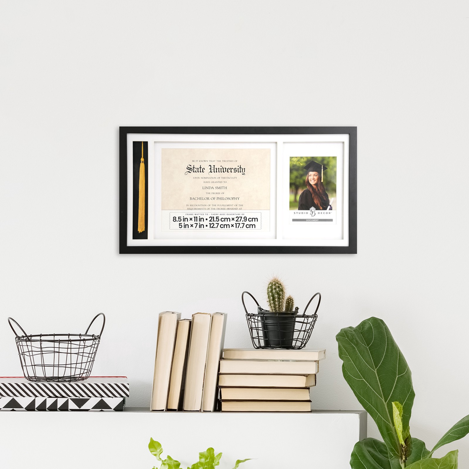 slide 4 of 4, Black Graduation Certificate, Tassel & 5" X 7" Frame By Studio Decor, 5 in x 7 in
