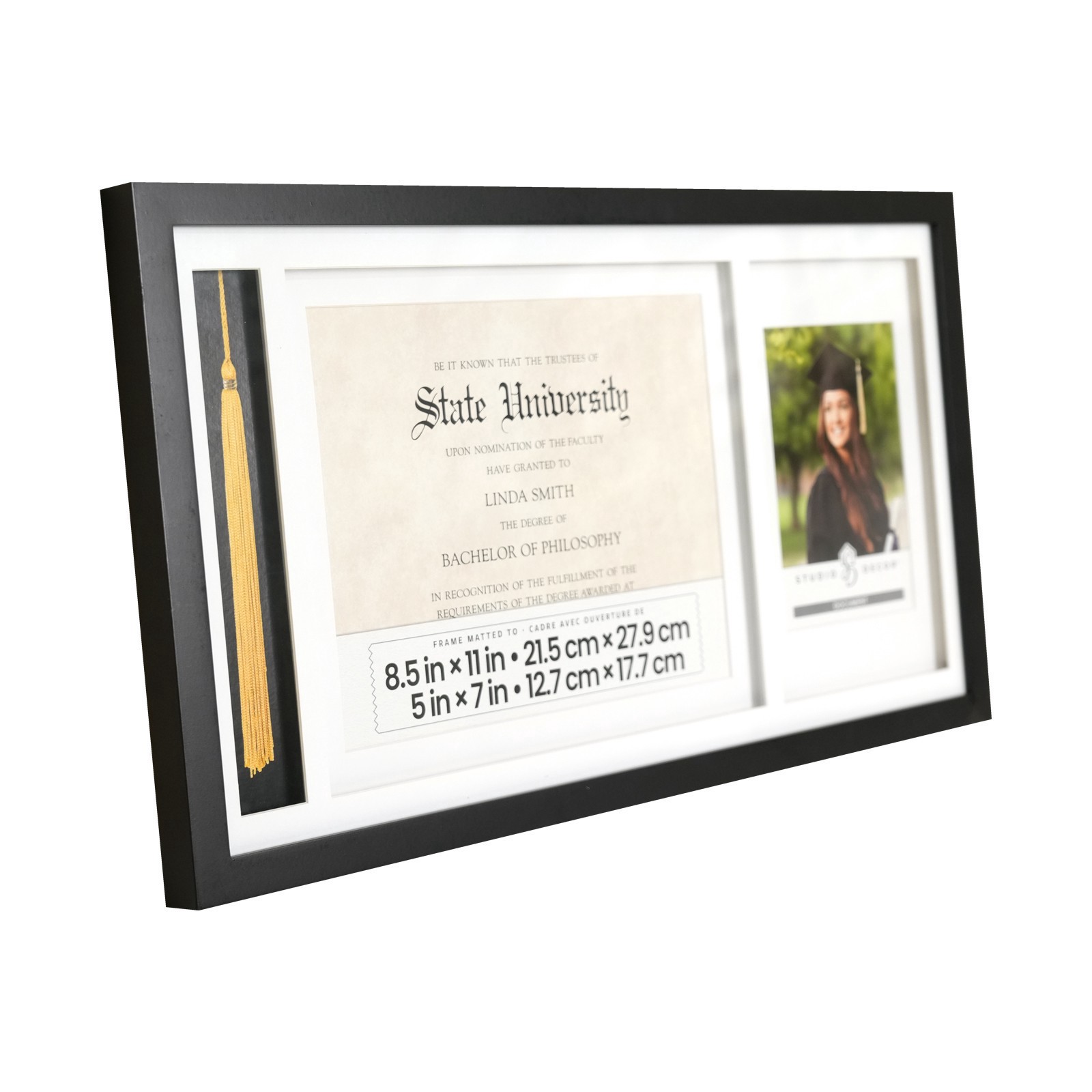 slide 3 of 4, Black Graduation Certificate, Tassel & 5" X 7" Frame By Studio Decor, 5 in x 7 in
