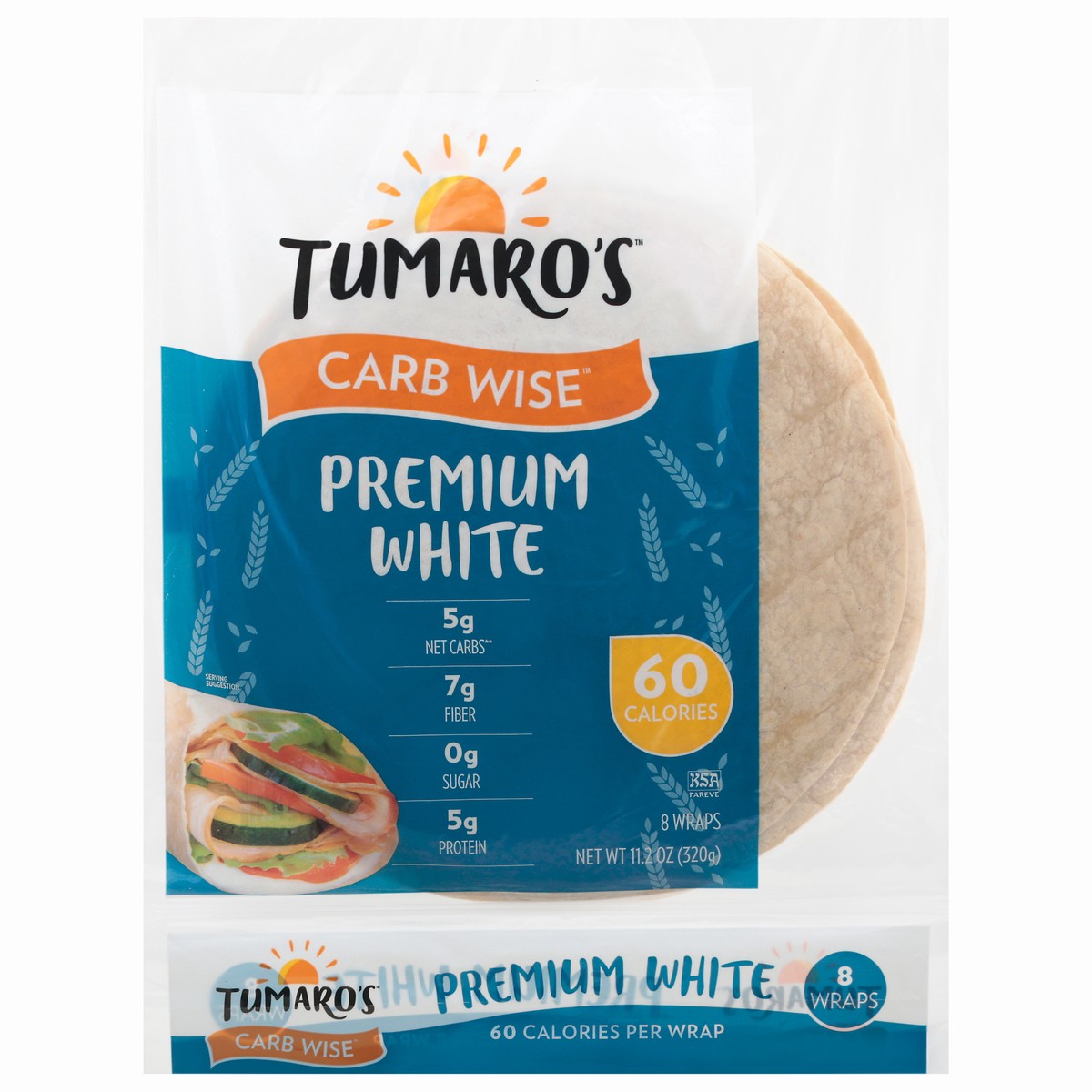 slide 1 of 12, Tumaro's Carb Wise Premium White Wraps 8 ea, 8 ct; 11.2 oz