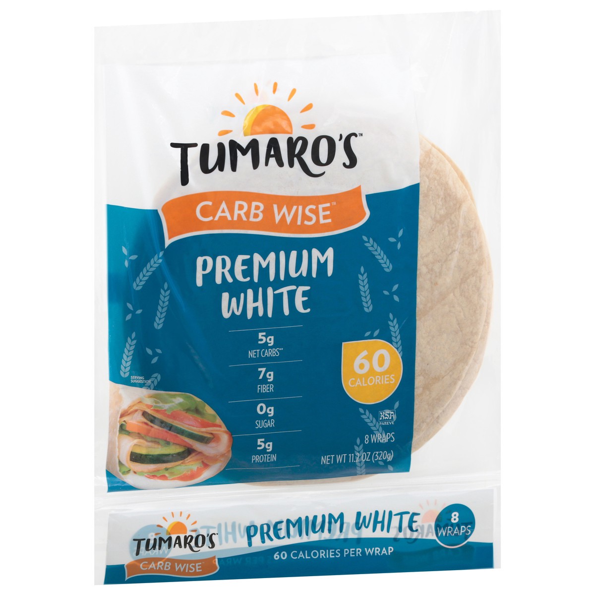 slide 10 of 12, Tumaro's Carb Wise Premium White Wraps 8 ea, 8 ct; 11.2 oz