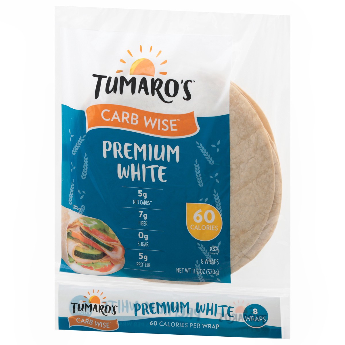 slide 7 of 12, Tumaro's Carb Wise Premium White Wraps 8 ea, 8 ct; 11.2 oz