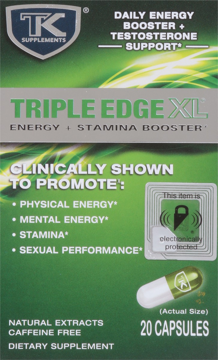 slide 9 of 9, TK Supplements Triple Edge XL Energy + Stamina Booster 20 ea, 20 ct