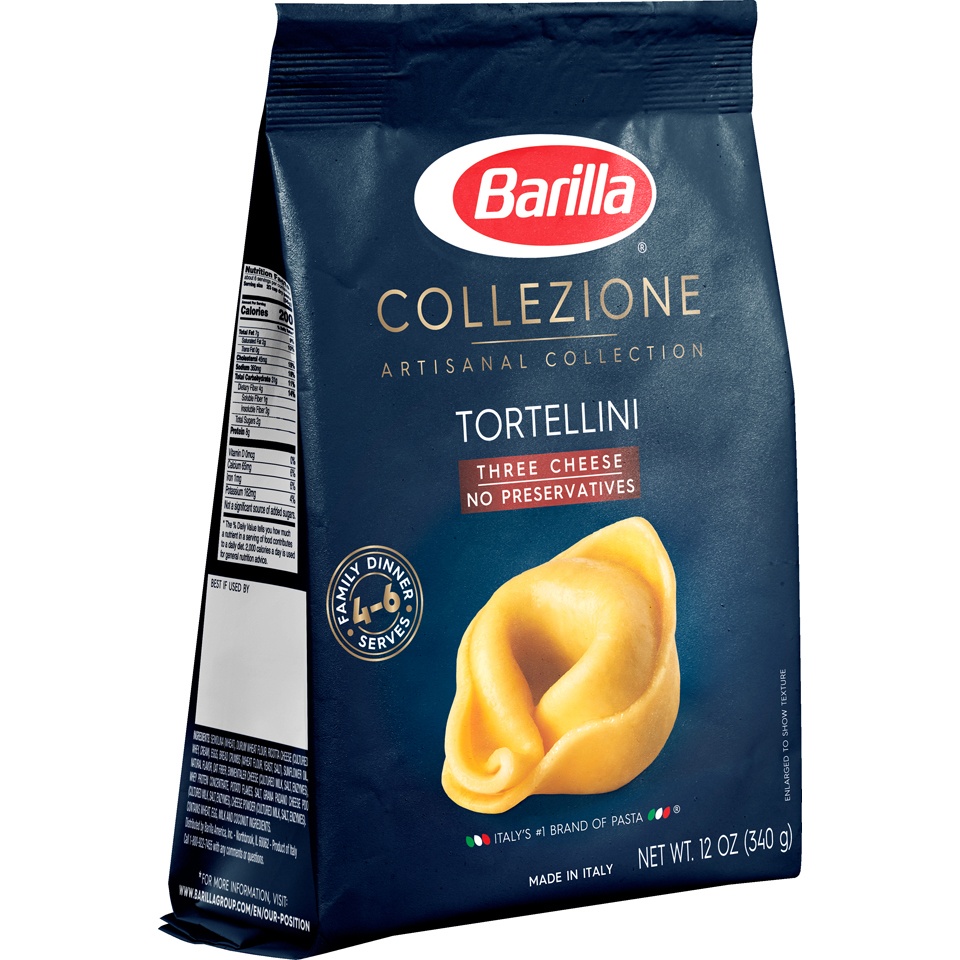 slide 2 of 8, Barilla Collezione Three Cheese Tortellini Pasta, 12 oz