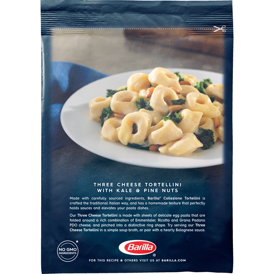 slide 6 of 8, Barilla Collezione Three Cheese Tortellini Pasta, 12 oz