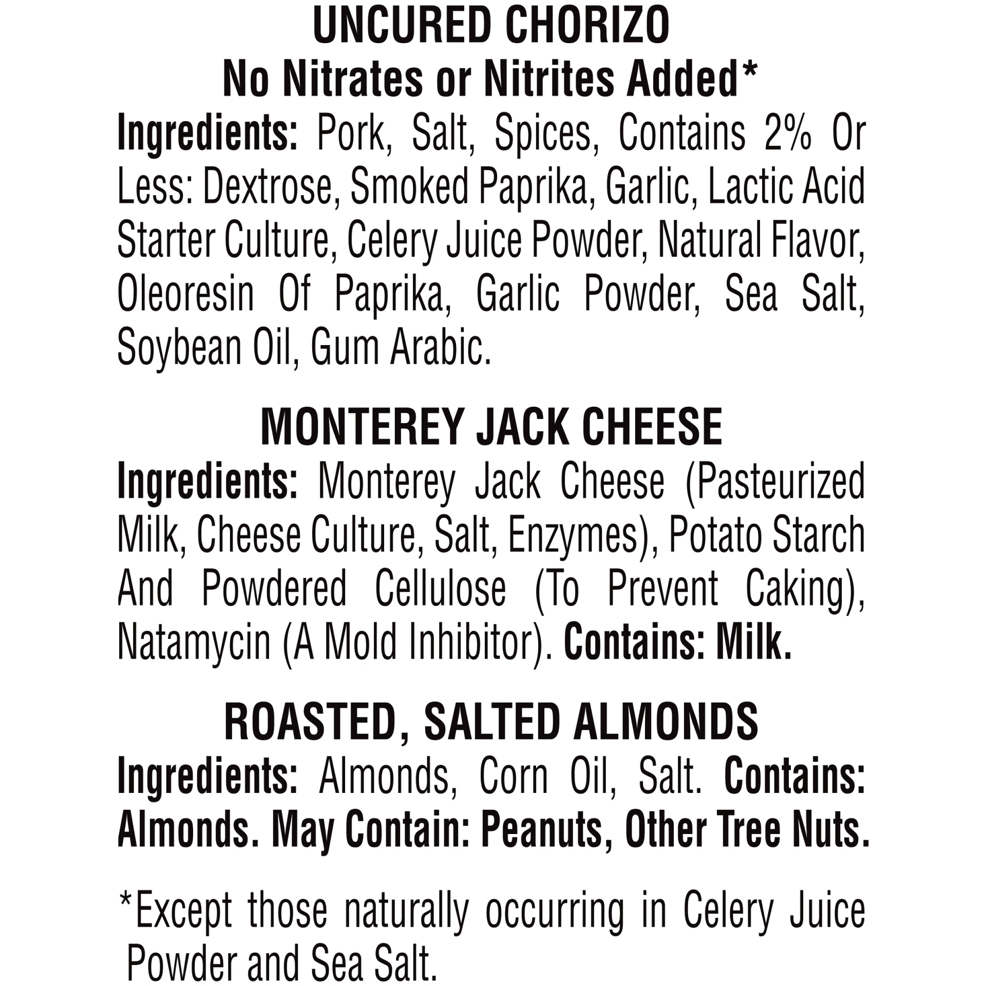 slide 4 of 4, Hillshire Farm All Natural Uncured Spanish Style Chorizo with Cheese & Almonds Small Plate, 2.76 oz