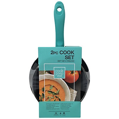 slide 1 of 1, Cook Prep Eat Sauce And Frying Pan Set Teal, 2 ct