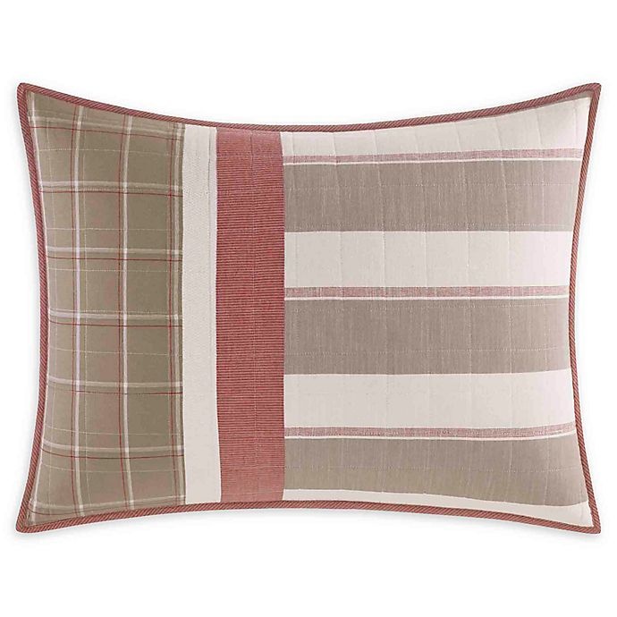 slide 1 of 3, Nautica Crimstead Khaki/Red Standard Sham, 1 ct