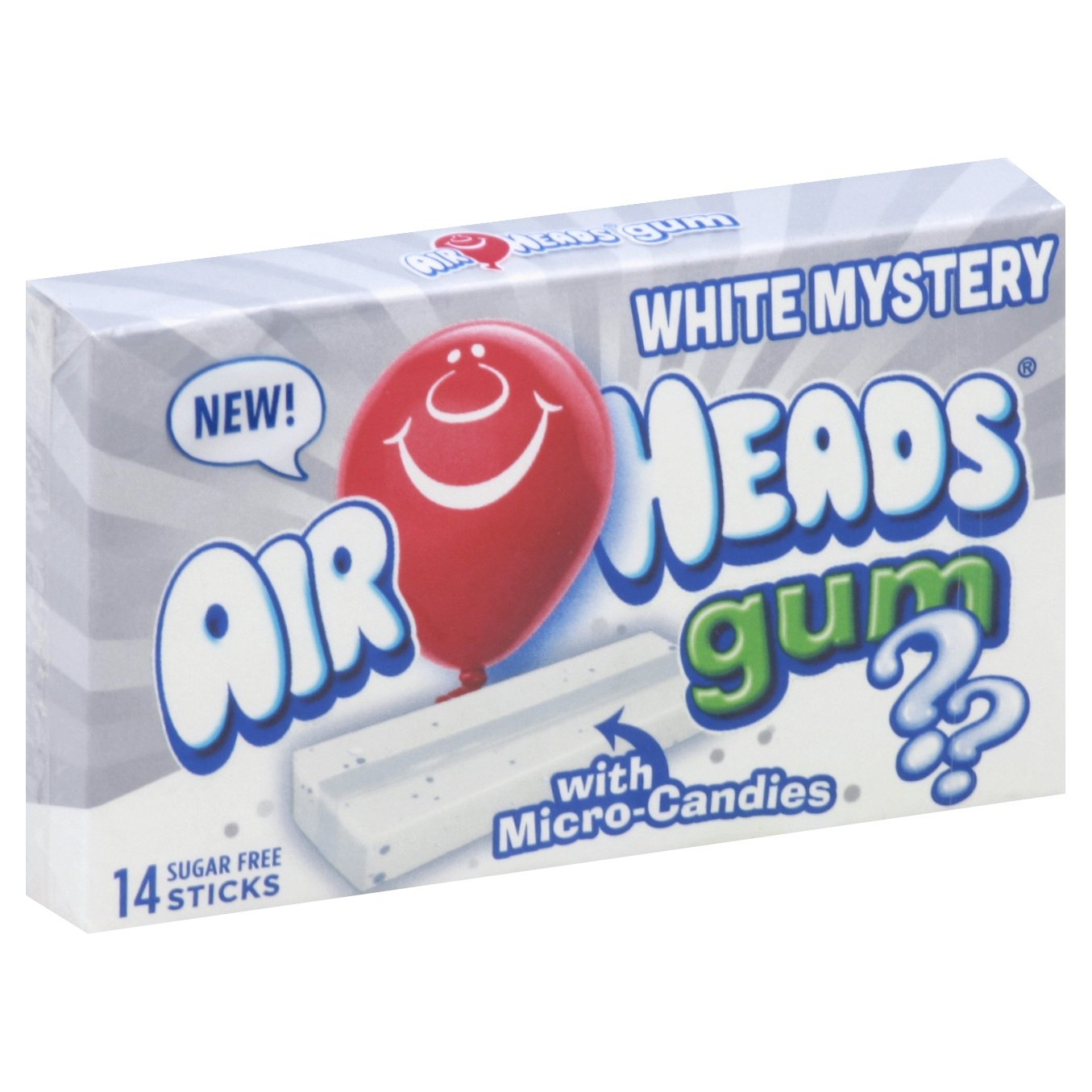 slide 1 of 4, Airheads Gum - White Mystery, 14 ct