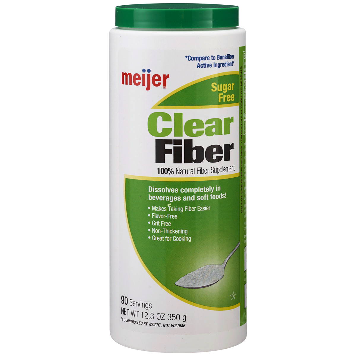 slide 1 of 9, Meijer Clear Fiber Powder, Sugar Free, 90 servings, 12.3 oz