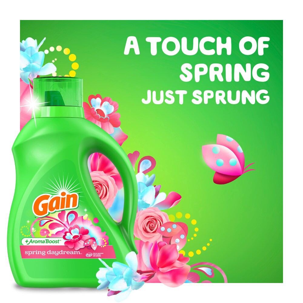 slide 2 of 8, Gain Detergent Liquid Spring Daydrm, 88 oz