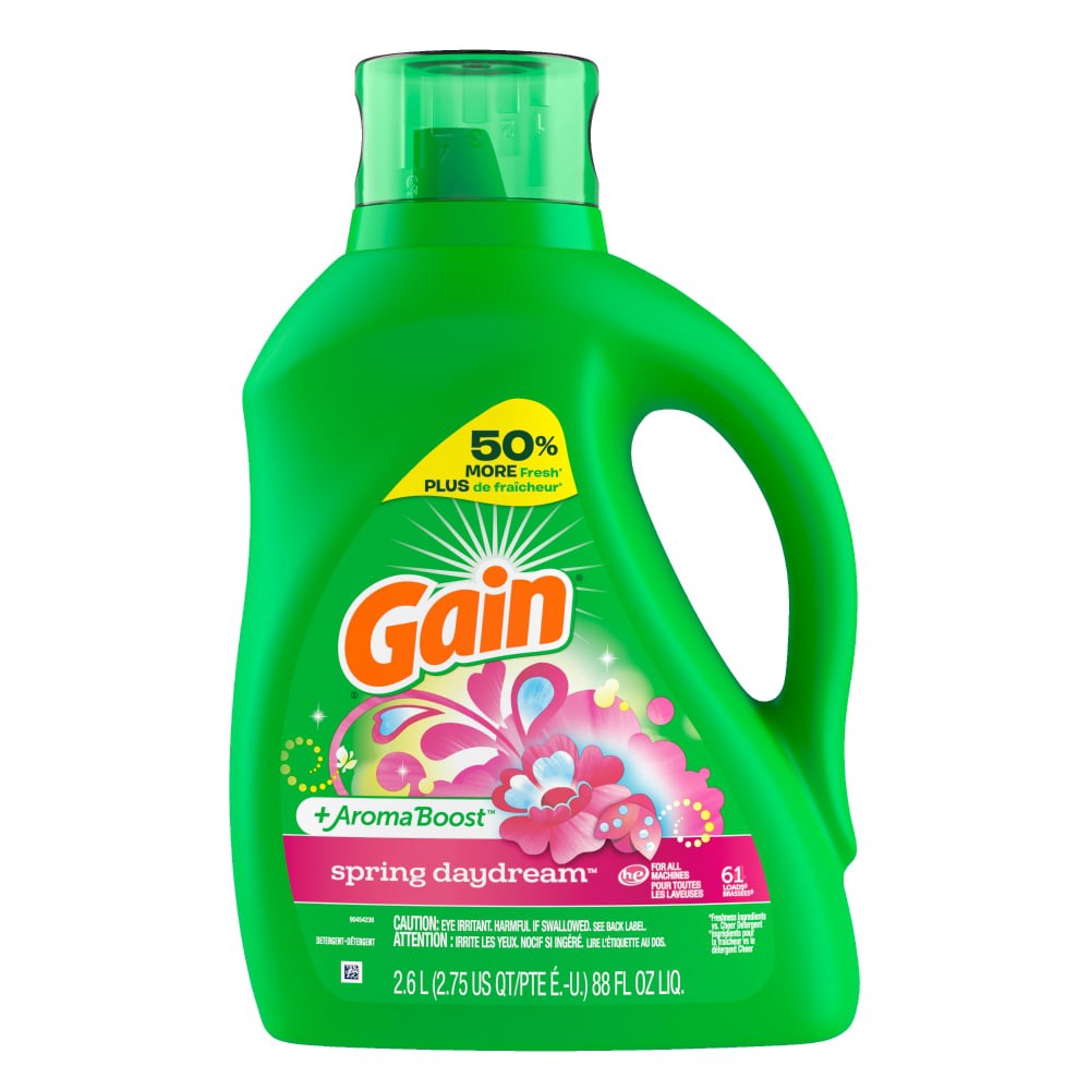 slide 1 of 8, Gain Detergent Liquid Spring Daydrm, 88 oz