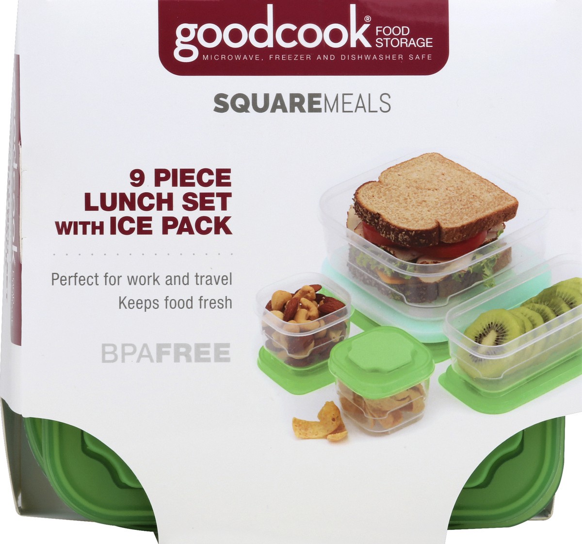 slide 2 of 4, Good Cook Square Meals Lunch Set With Ice Pack , 9 pc