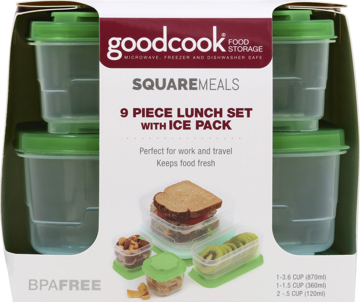 slide 4 of 4, Good Cook Square Meals Lunch Set With Ice Pack , 9 pc