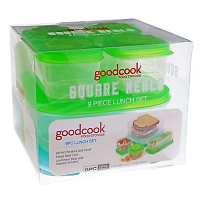 slide 1 of 4, Good Cook Square Meals Lunch Set With Ice Pack , 9 pc