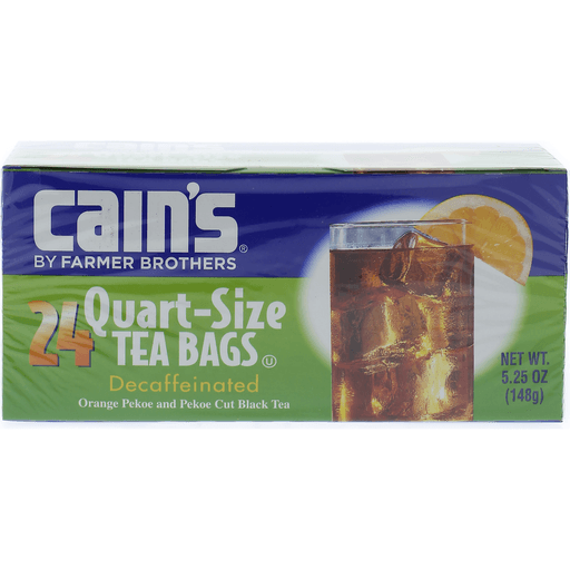 slide 1 of 1, Cain's Naturally Decaf Quart Size Tea Bags - 24 ct, 24 ct