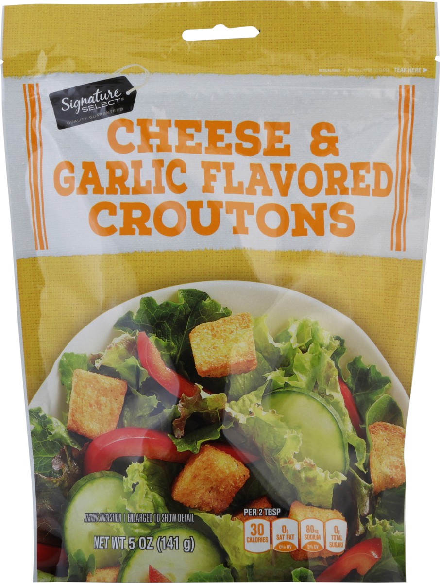 slide 5 of 9, Signature Select Cheese & Garlic Flavored Croutons 5 oz, 5 oz