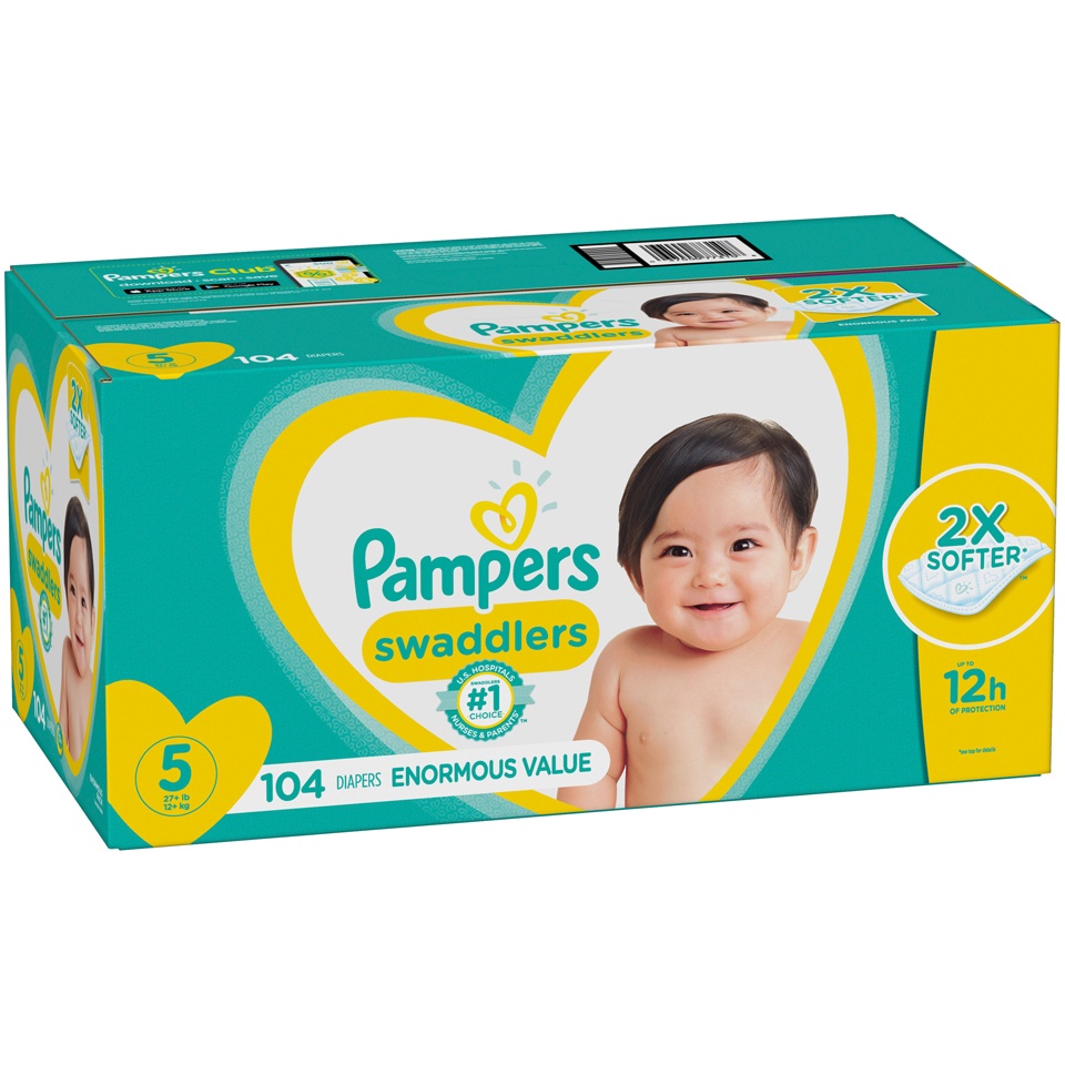 slide 3 of 3, Pampers Swaddlers Active Baby Diaper Size 5 104 Count, 104 ct