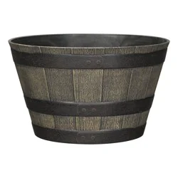 Style Selections 19.29-in W x 19.29-in L x 12.13-in H Brown Recycled plastic Round Indoor Planter