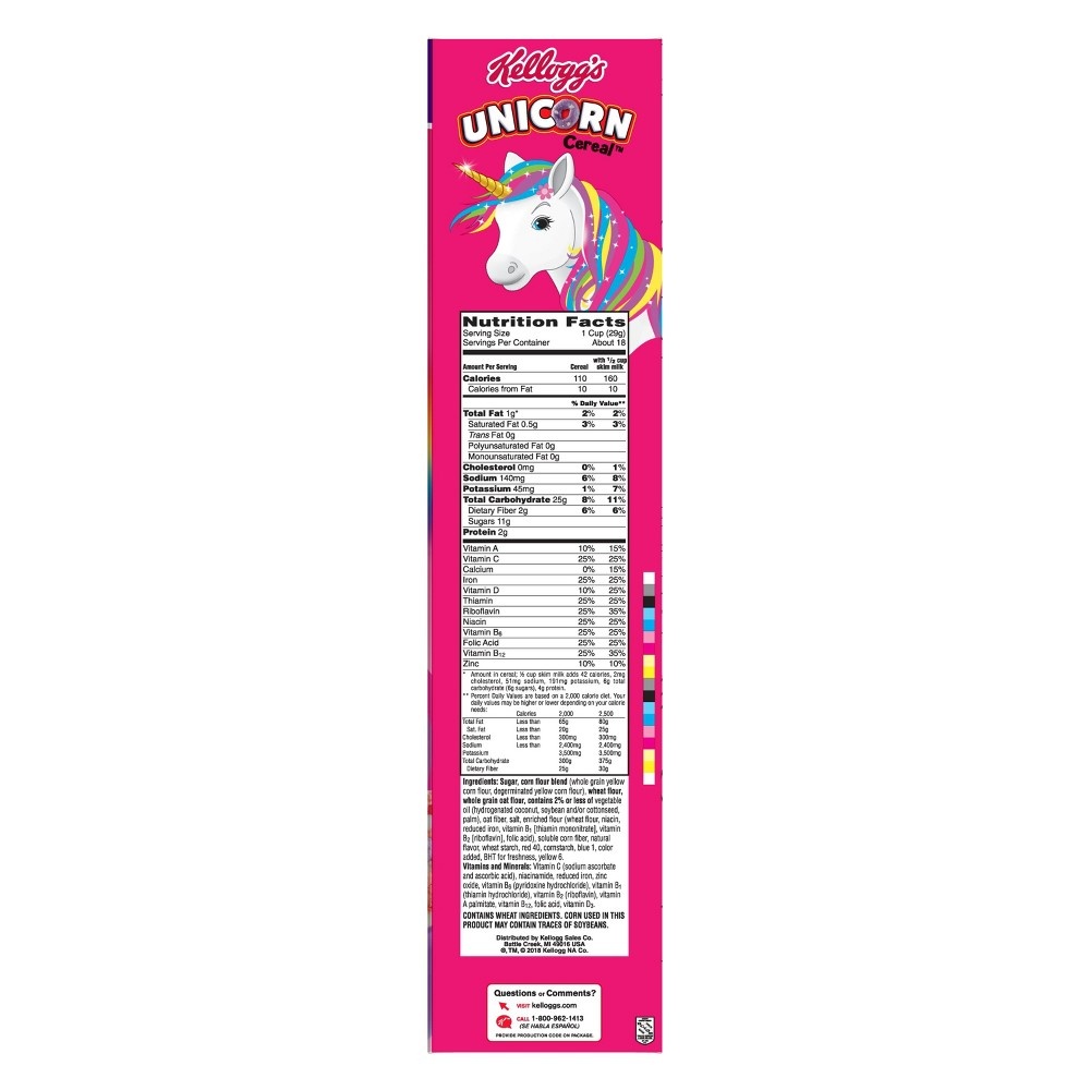 slide 4 of 5, Kellogg's Unicorn Cereal Breakfast Cereal Family Size, 18.7 oz