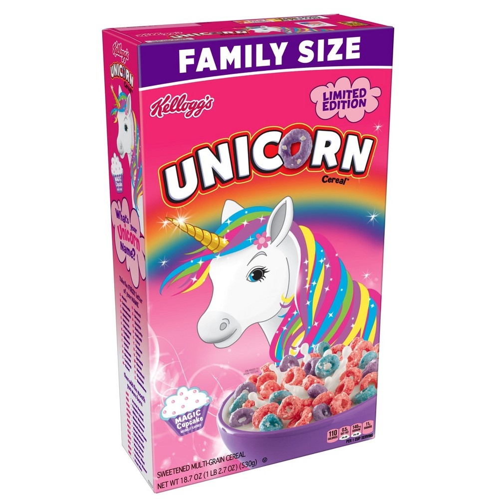 slide 5 of 5, Kellogg's Unicorn Cereal Breakfast Cereal Family Size, 18.7 oz