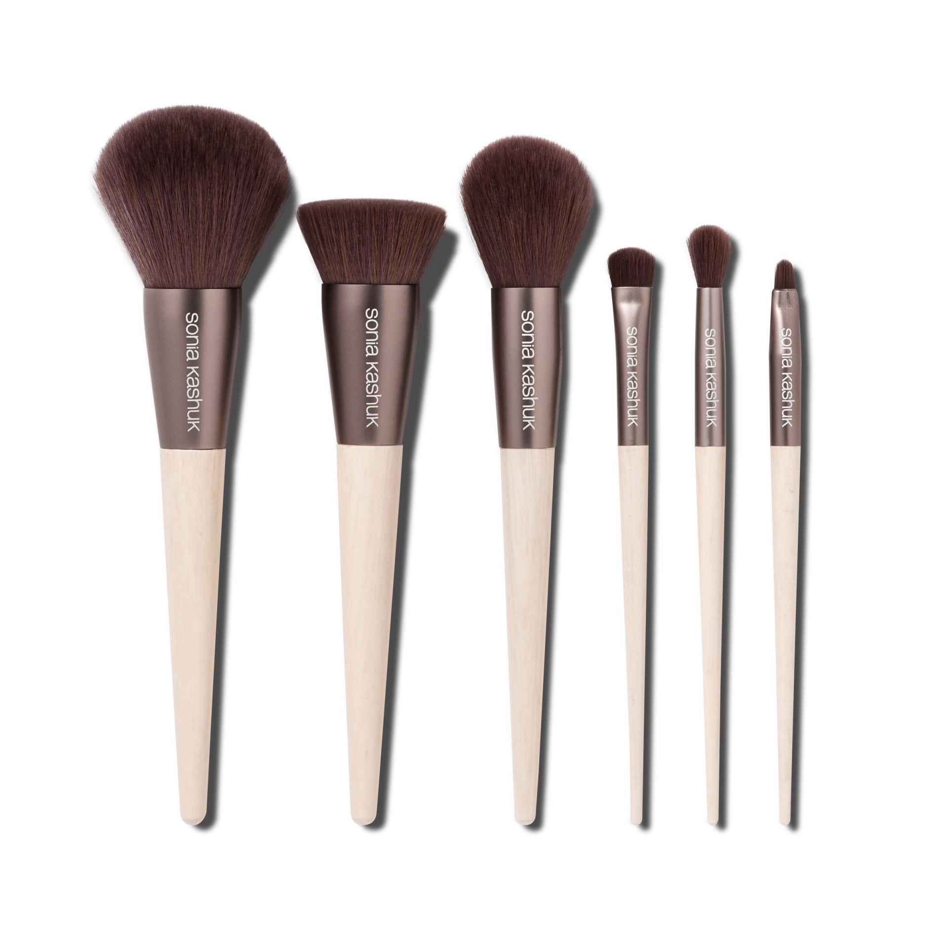 slide 1 of 2, Sonia Kashuk Limited Edition Brush Set Antibacterial - Brown, 6 ct