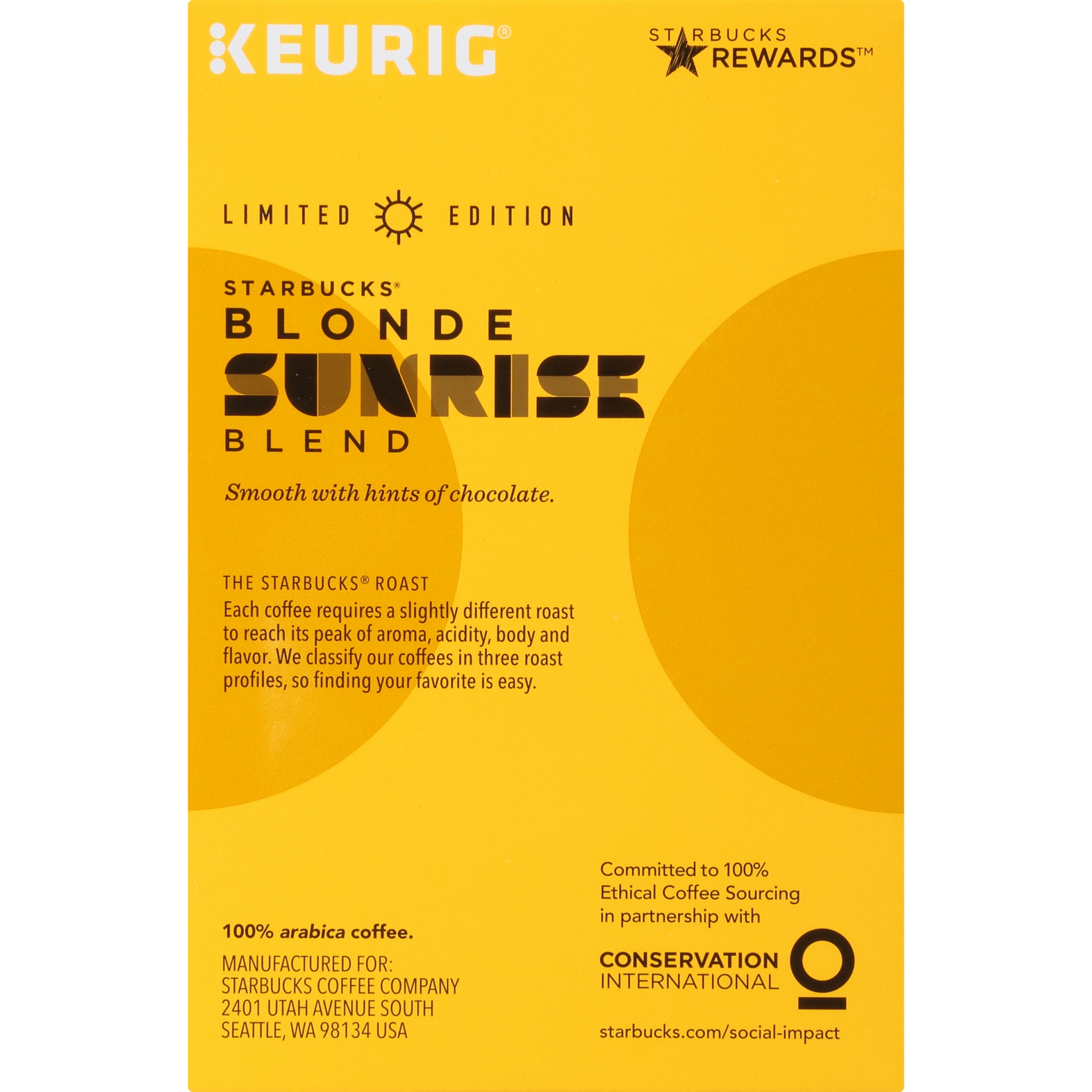 slide 6 of 7, Starbucks Sunrise Blonde Light Roast Coffee - Keurig K-Cup Pods /, 16 ct; 6.7 oz