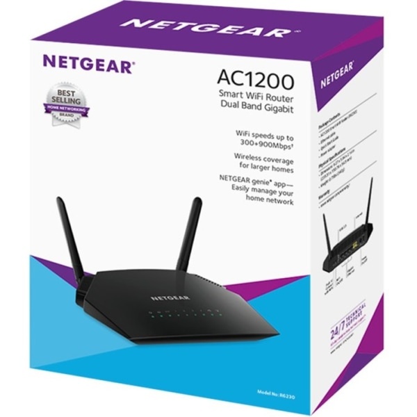 slide 3 of 10, NETGEAR Wireless Ac1200 Dual-Band Gigabit Router, R6230-100Nas, 1 ct